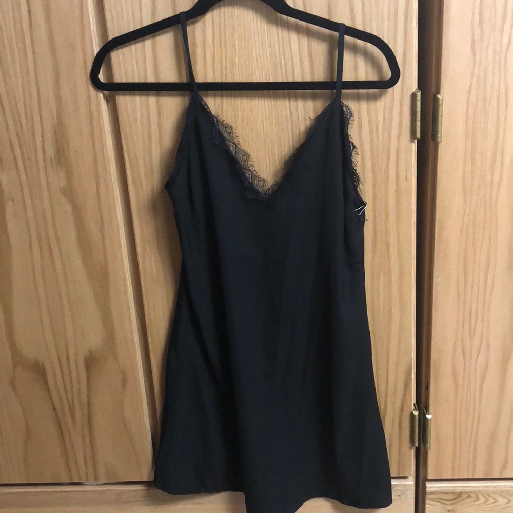 Black Lace Slip Dress XS
